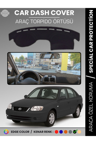 e-biz غطاء لوحة القيادة HYUNDAI ACCENT ADMIRE-MILLENIUM (2000-2005) يمنع التش...