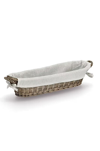 zeller Bread Serving Basket, Willow/Fabric, 49x14x10 cm, Brown