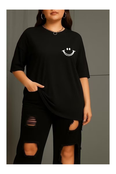 ZEMLİYA Unisex "Smile" με τύπωμα T-shirt - Μοντέρνο Στυλ