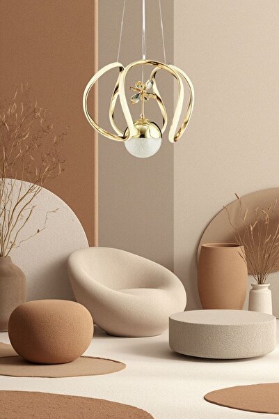 Harnelli 3 Renk Yanabilen Top Camlı Modern Ledli Avize
