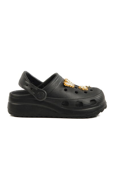Aspor Black Unisex Sabo Kids Slippers