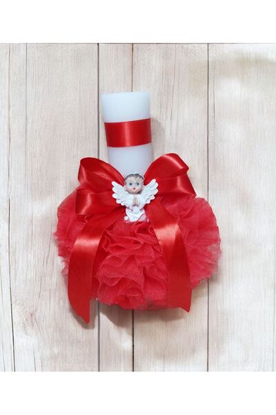 Your Baby Store Lumanare botez ingeras – rosu, 35 cm