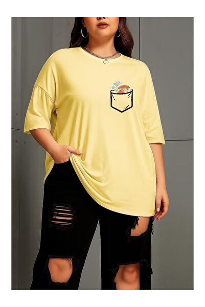 ZEMLİYA Unisex "Pocket Flower" Printed T-Shirt -Modern Style