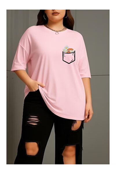 ZEMLİYA Unisex "Pocket Flower" Printed T-Shirt -Modern Style