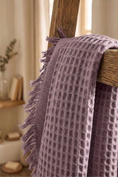 Nilteks 100% Cotton Waffle Patterned Hand and Head Towel - 50X90 cm - Lilac