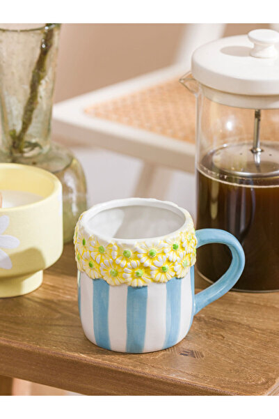 LC Waikiki RMZ GİYİM FARKIYA كوب سيراميك مطرز بالزهور 310 مل