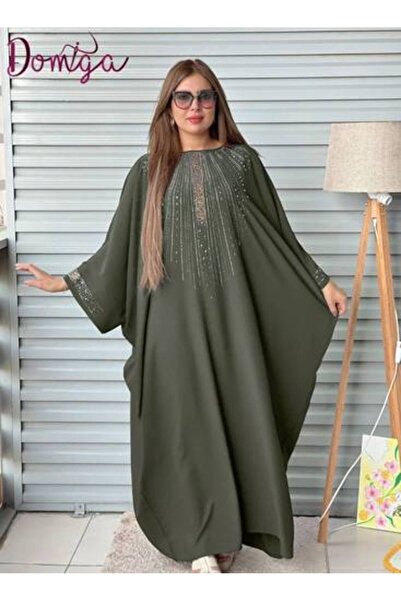 domiga Oversized Velvet Jalabiya with Golden Strass