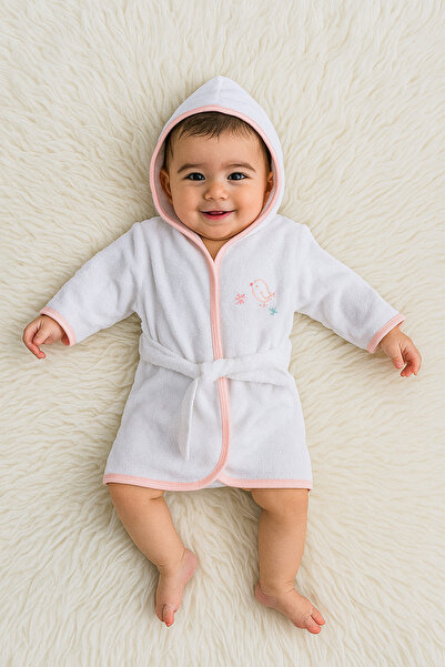 Lilo Co Baby Hooded Bathrobe White