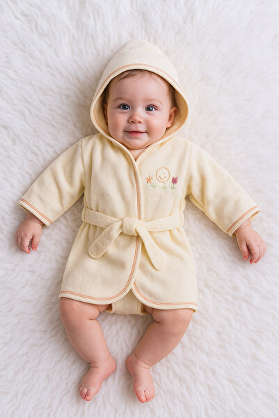 Lilo Co Baby Hooded Bathrobe Cream