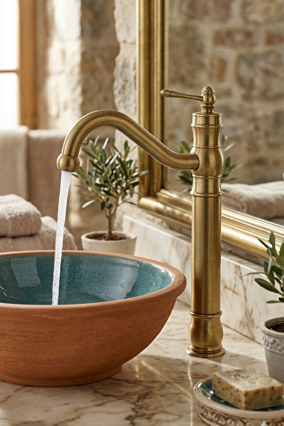 DUREVO Vintage Bowl Sink Faucet - Retro Bathroom Faucet
