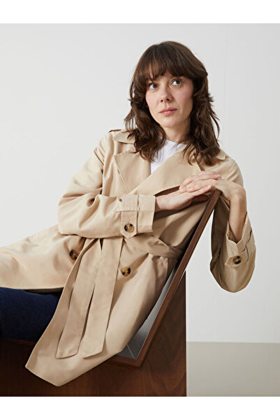 LC Waikiki Rmz Gi̇yi̇m Farkiyla Jacket Roba Collar Women's Trench Coat