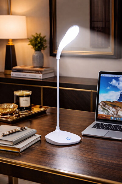 LİNALP Şarjlı LED Masa Lambası Dokunmatik 3 Işık Kademeli USB Type-C Ders Çal...