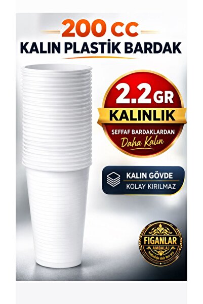 figanlar ambalaj 200 CC Kalın Plastik Bardak 2.2 Gr Sebil ve Otomat Uyumlu Da...