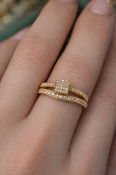 Takıtolia خاتم Xcare ذهبي اللون من الكريستال مرصّع بالأحجار Xuping Bijuteri ق...