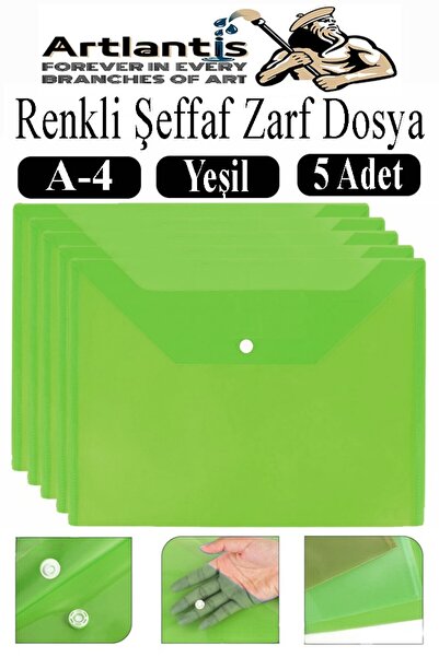 Artlantis Zeleni A4 Snap Fajl Prozirna Kuverta Fajl 5 Komada Snap Fajl Vodoot...