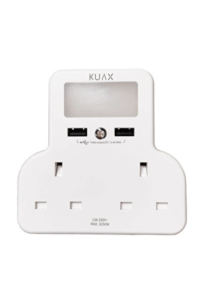 KUAX Dual power plug adapter with night motion light and dual USB