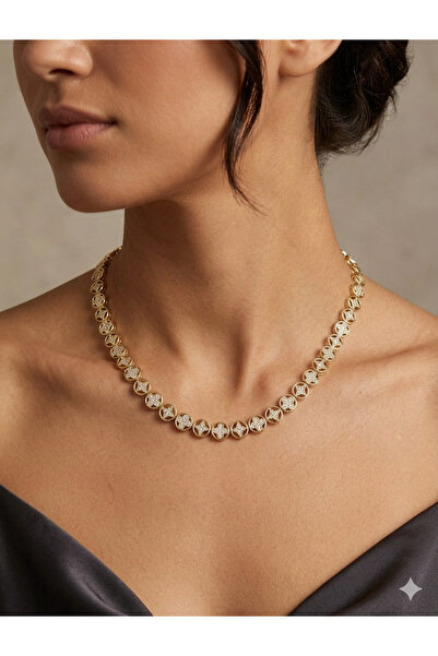 berckaccessories Altın Kaplama Zirkon Taşlı Çiçek Ve Yıldız Figürlü Şık Davet...