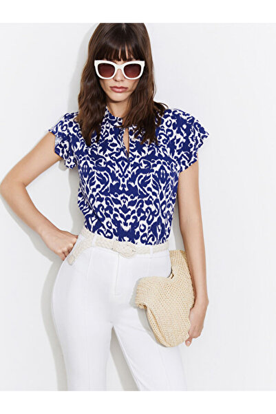 LC Waikiki Tie Collar Patterned Women's Blouse