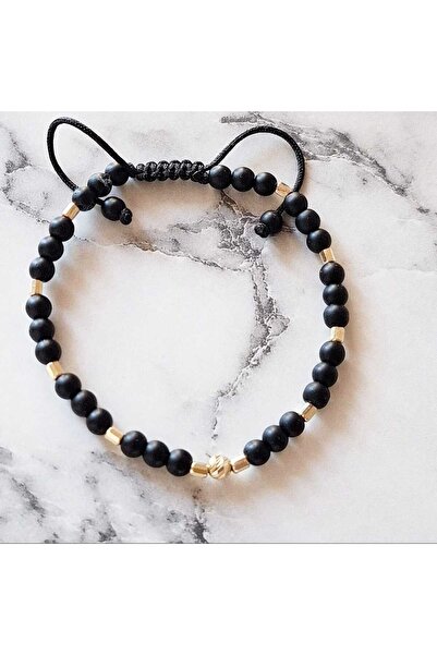 Handmade Unisex bracelet with fine 14k gold elements