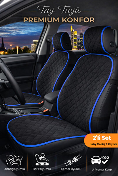 e-biz Car Seat Cover Thai Feather 2-Piece Front Cushion – Anti-Sweat, Non-Sli...