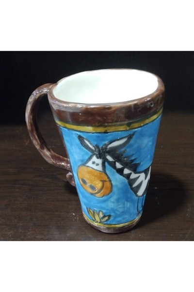 esdekor كوب سيراميك كبير مصنوع يدوياً 7.5X11 سم قطعة واحدة