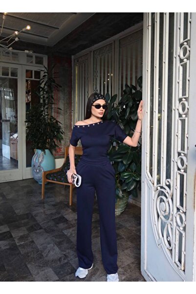 KECHİ WOMAN بدلة بيرد آي لوو شوُلر - أزرق داكن