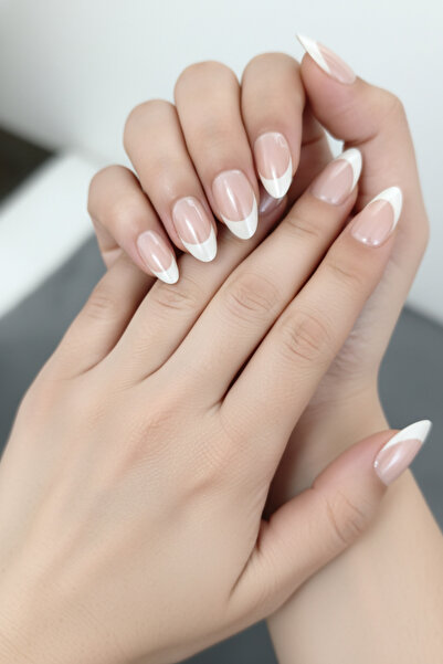 Easy Beauty French Kısa Badem İnci Tozu Hailey XSMALL Beden 10 Adet Takma Tır...