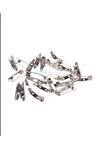 Zeyora 10 Adet 25 mm Metal Broş İğnesi Yaka İğnesi Alt Aparat