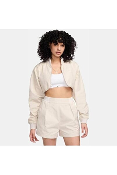 Nike Jachetă de damă, croială, bej, 100% bumbac, L INTL