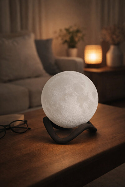 Home 3D Ay Lambası Gece Lambası Dekoratif Masa Lambası