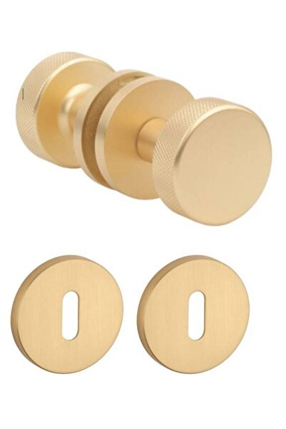 THG TIME (TUJA) Slim Gold Satin Door Buttons with Key Rosette