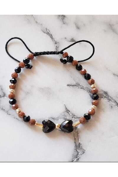 Handmade Women's bracelet with two-tone bow and 14k gold elements