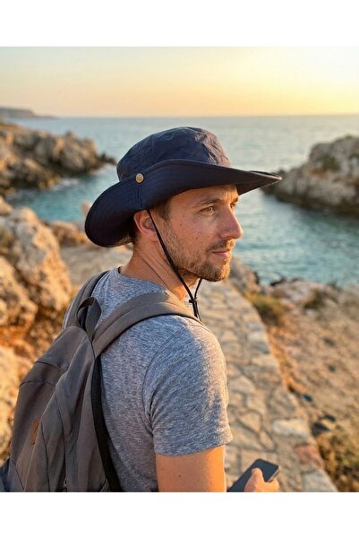 LAGRANZE Pălărie de camping și trekking pentru bărbați, cu boruri largi, regl...