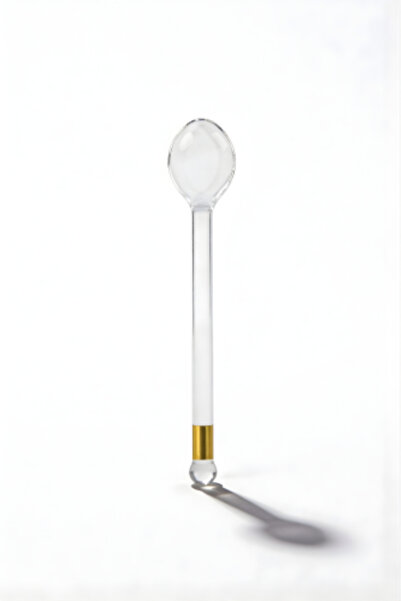 Alsaif Home Glass Dessert Spoons with Golden Touch 13 cm– 6 Pieces