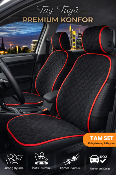 e-biz Car Seat Cover Thai Feather Car Seat Cover Min Leather Full Set – Anti-...