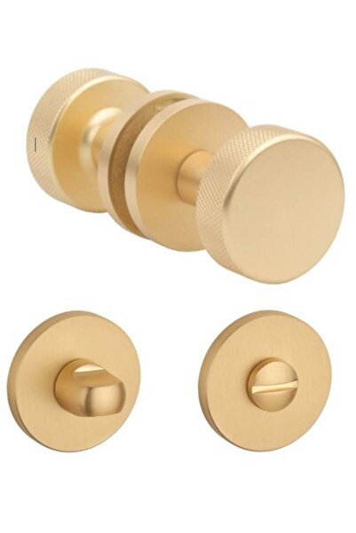 THG TIME (TUJA) Slim Gold Satin Door Knobs with WC Rosette