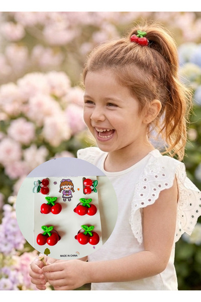 Neva Baby Boutique Set of 6 Cherry Buckles |   Cherry Themed Children's Hair ...