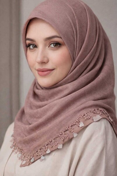 gigigiyim Patterned Edge with Sequin Detail Single Color Handcrafted Needlewo...