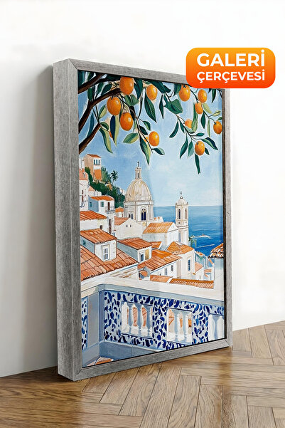 Zestia Tablou pe pânză înrămat cu argint, Briză de vară pe terasa mediteranea...