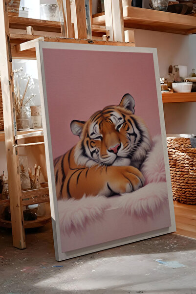 Zestia Πίνακας σε καμβά με θέμα τον Τίγρη, Χιουμοριστικό Στυλ, Σειρά Premium ...