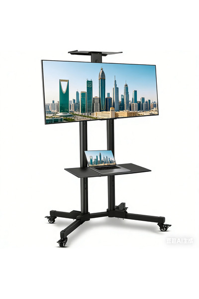 Yallabena Mobile TV Stand with Cable Management & Locking Wheels for 32-75 In...