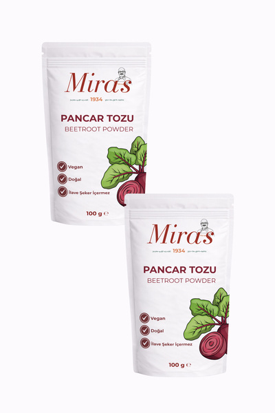 Miras 1934 Pancar Tozu - 200 g - Doğal Sebze Tozu - 100 g x2
