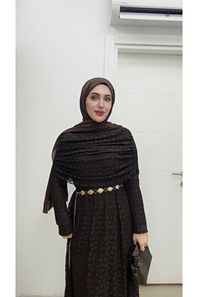 By esma eser Dantel Elbise - Kahverengi