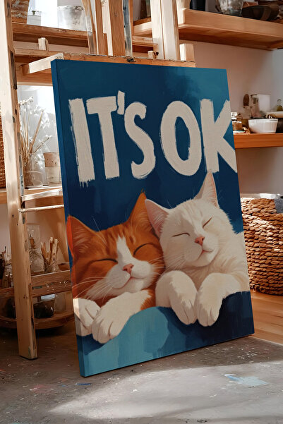 Zestia Εκτύπωση σε καμβά It's OK Τυπογραφικό Χιούμορ Σειρά Premium Αρ. 109689