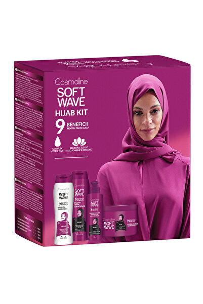 COSMALINE Κιτ Hijab 9 Οφέλη Σαμπουάν 400ml, Μαλακτικό 400ml, Θεραπεία χωρίς ξ...