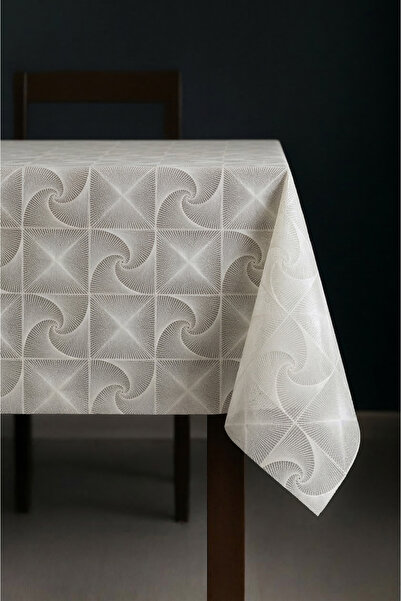 Soft Kare مفرش طاولة فاخر من القماش المشمع المطلي بطبقة شفافة من مادة PVC مقا...