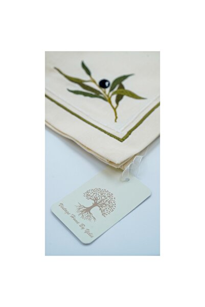 Vintage Home By Yelis Ekru Olive Embroidered Napkins 4 Pieces