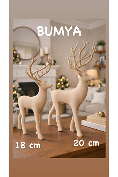 Bumya3duretim 2’li Bej renk çok şık Geyik Seti