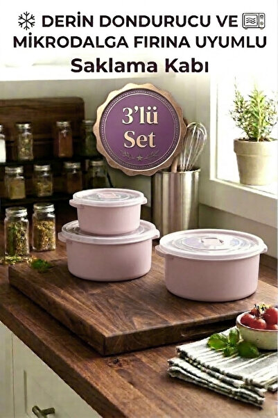 EFFE HOME Çok Amaçlı Hava Valfli Saklama Kabı 3'lü Set