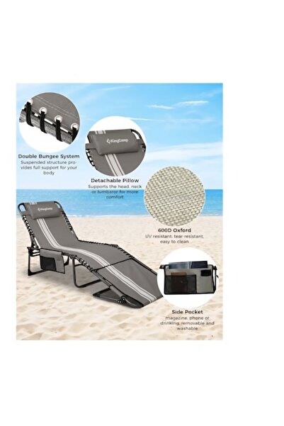 KINGCAMP Garden and Beach Lounger set of 2